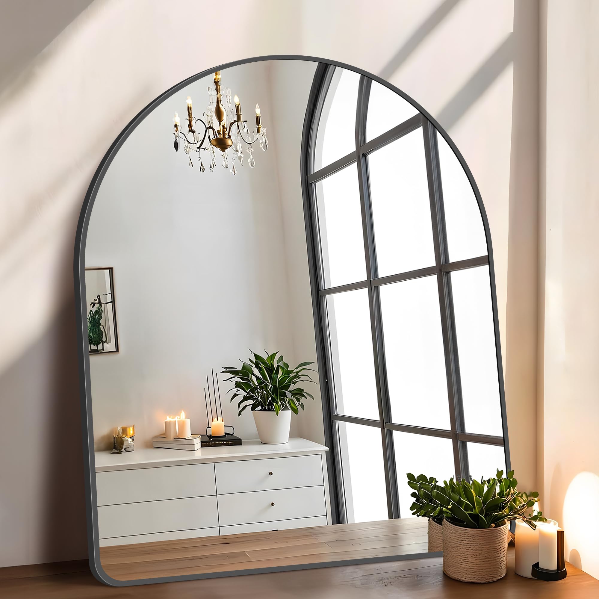 Amazon.com: FORBATH Arched Mirror 40x32 Inch, Black Arched
